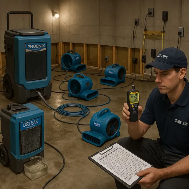 Structural Drying and Dehumidification process in South Huntington, NY